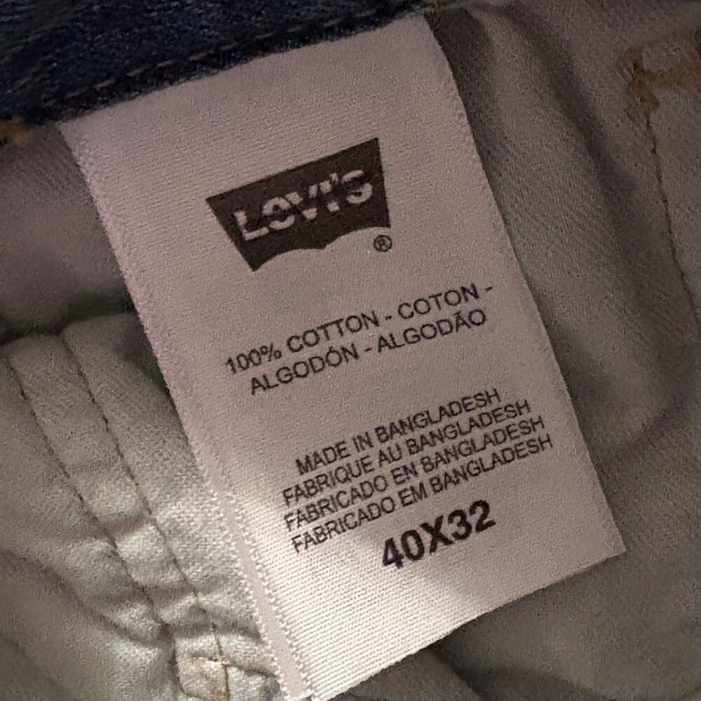 Levis 505 Regular Fit Mens Jeans W40 L32 Light Wash 100% Cotton Denim Straight L - Picture 10 of 11